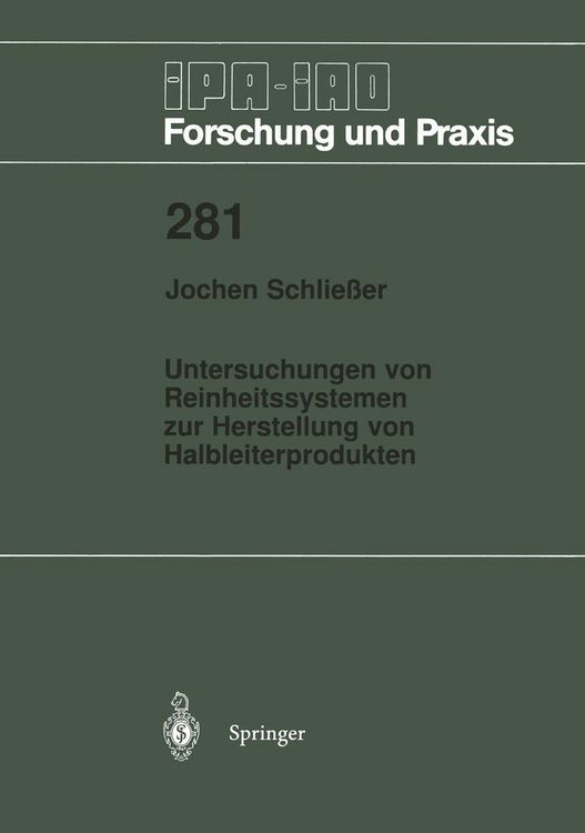 Produktbild: Untersuchungen von Reinheitssytemen zur Herstellung von Halbleiterprodukten