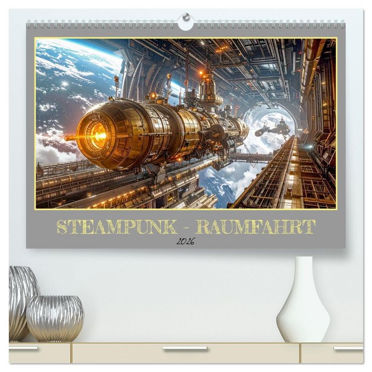 Produktbild: Steampunk-Raumfahrt (hochwertiger Premium Wandkalender 2026 DIN A2 quer), Kunstdruck in Hochglanz