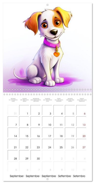Produktbild: Chiens joyeux (Calendrier mural carr&eacute; 2026 30x30 cm) Calendrier double avec une page pour vos prises de notes