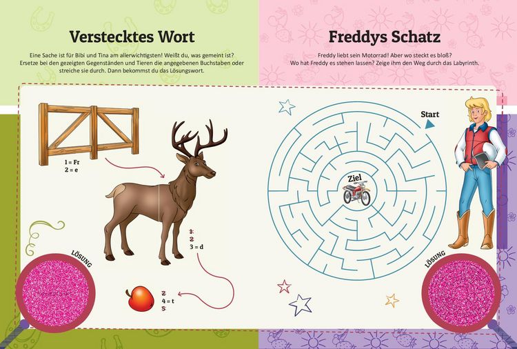 Produktbild: Bibi und Tina Mein verhextes R&auml;tselbuch I Mit Geheimlupe zum eigenst&auml;ndigen L&ouml;sen
