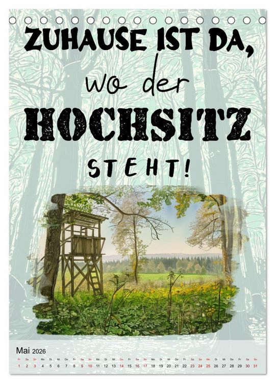 Produktbild: J&auml;gerspr&uuml;che (Tischkalender 2026 DIN A5 hoch), CALVENDO Monatskalender