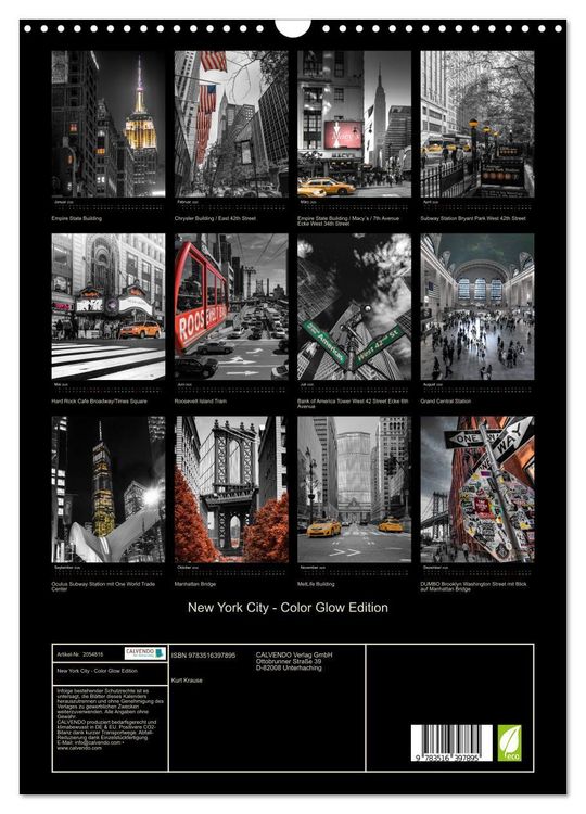 Produktbild: New York City - Color Glow Edition (Wandkalender 2026 DIN A3 hoch), CALVENDO Monatskalender