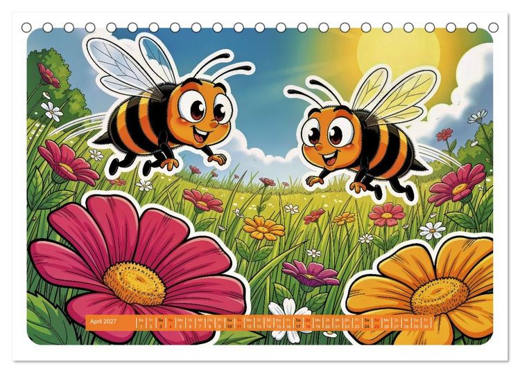 Produktbild: Lustige Bienchen - Comic (Tischkalender 2027 DIN A5 quer), CALVENDO Monatskalender