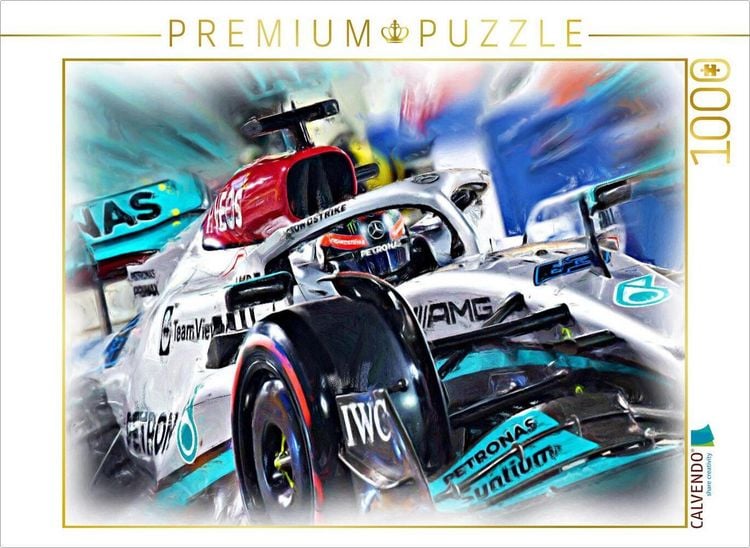 Produktbild: CALVENDO Puzzle Der Brite George Russell startet sei 2022 f&uuml;r das Team AMG-Mercedes. | 1000 Teile Lege-Gr&ouml;&szlig;e 64x48cm Foto-Puzzle f&uuml;r gl&uuml;ckliche Stunde