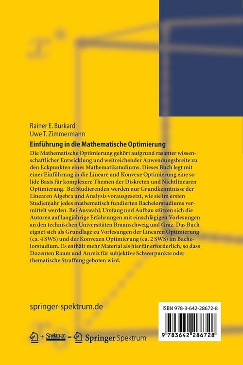 Produktbild: Einf&uuml;hrung in die Mathematische Optimierung