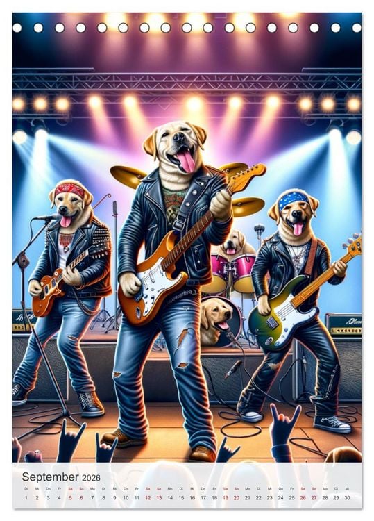 Produktbild: Rockstar Labbi (Tischkalender 2026 DIN A5 hoch), CALVENDO Monatskalender