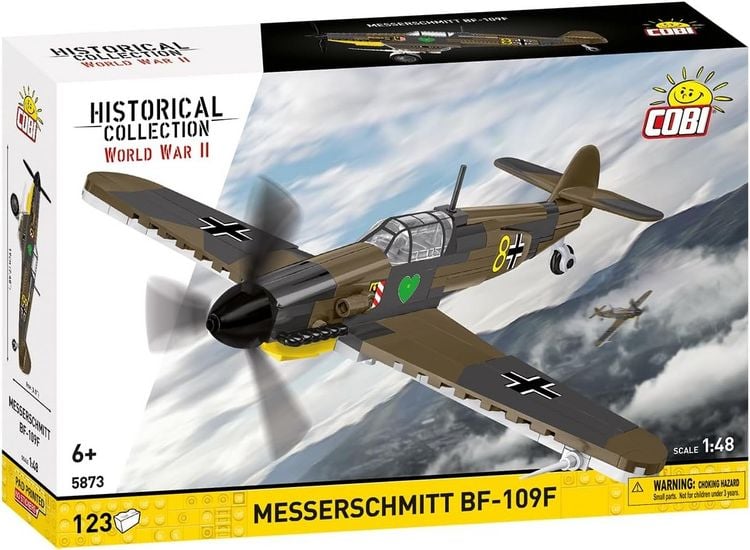 Produktbild: COBI Historical Collection 5873 - Messerschmitt BF-109F, Bausatz 1:48, 123 Klemmbausteine
