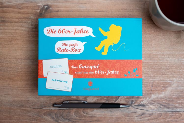 Produktbild: Das 60er-Jahre-Quiz. Das gro&szlig;e Quiz-Spiel f&uuml;r Senioren rund um die 60er Jahre. Spiele-Box mit 100 Karten