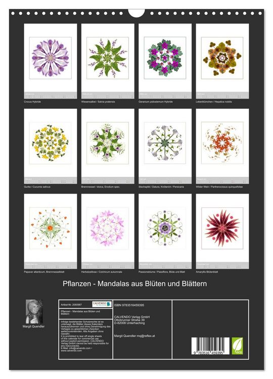 Produktbild: Pflanzen - Mandalas aus Bl&uuml;ten und Bl&auml;ttern (Wandkalender 2026 DIN A3 hoch), CALVENDO Monatskalender
