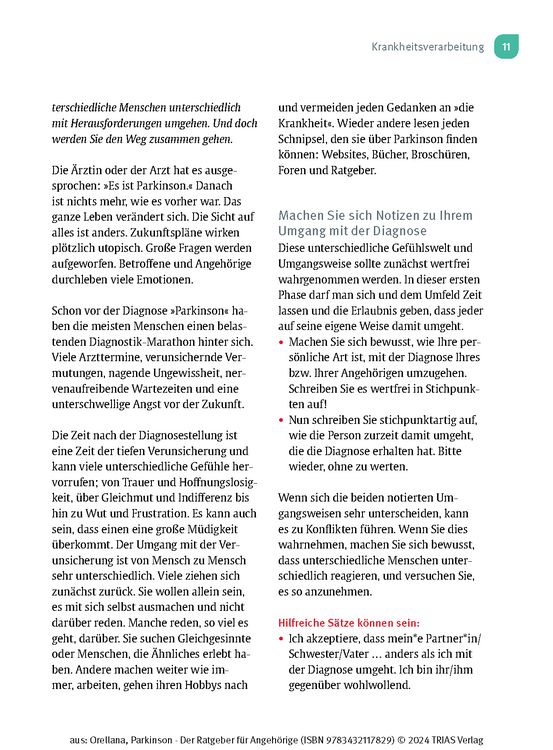 Produktbild: Parkinson. Der Ratgeber f&uuml;r Angeh&ouml;rige