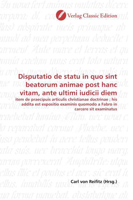 Produktbild: Disputatio de statu in quo sint beatorum animae post hanc vi