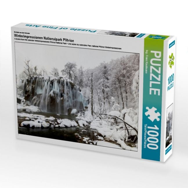Produktbild: CALVENDO Puzzle Ein Motiv aus dem Kalender Winterimpressionen Nationalpark Plitvice | 1000 Teile Lege-Gr&ouml;&szlig;e 64 &times; 48 cm Foto-Puzzle f&uuml;r gl&uuml;ckliche Stunden