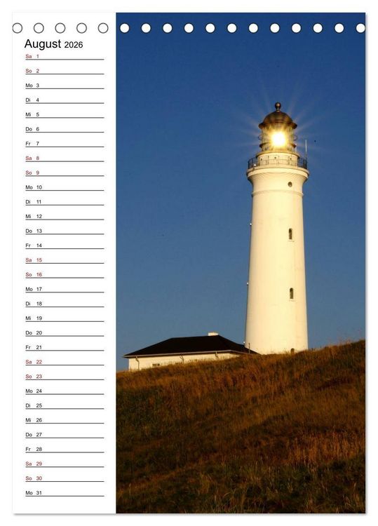 Produktbild: Leuchtt&uuml;rme in D&auml;nemark (Tischkalender 2026 DIN A5 hoch), CALVENDO Monatskalender