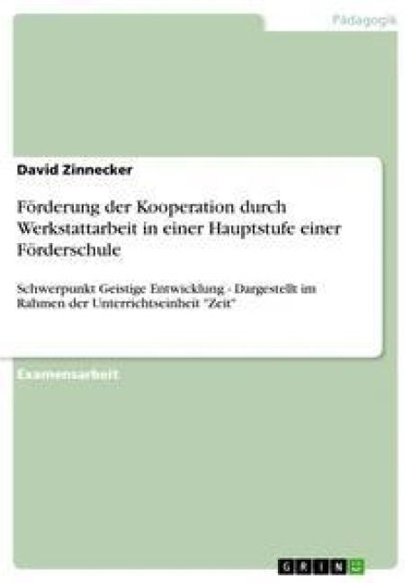 Produktbild: F&ouml;rderung der Kooperation durch Werkstattarbeit in einer Hauptstufe einer F&ouml;rderschule