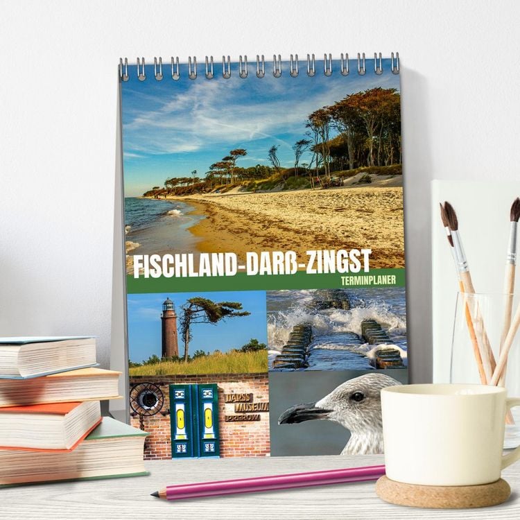 Produktbild: Fischland-Dar&szlig;-Zingst Terminplaner (Tischkalender 2026 DIN A5 hoch), CALVENDO Monatskalender