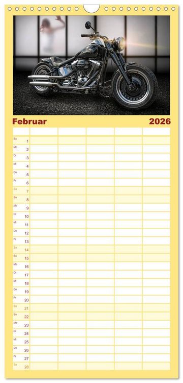 Produktbild: Familienplaner 2026 - Motorrad-Tr&auml;ume &ndash; Chopper und Custombikes mit 5 Spalten (Wandkalender, 21 x 45 cm) CALVENDO