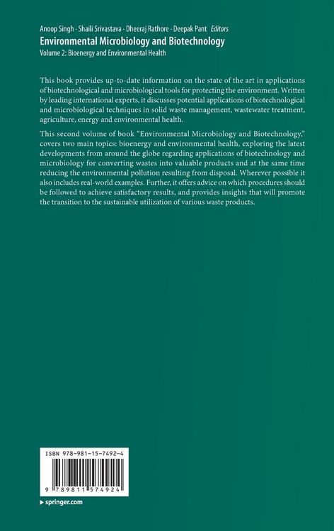 Produktbild: Environmental Microbiology and Biotechnology