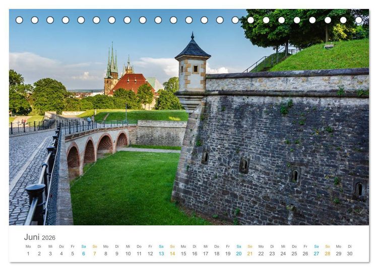 Produktbild: Erfurt - Stadt der T&uuml;rme (Tischkalender 2026 DIN A5 quer), CALVENDO Monatskalender