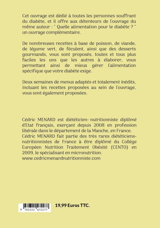 Produktbild: Mes recettes faciles pour le diab&egrave;te.