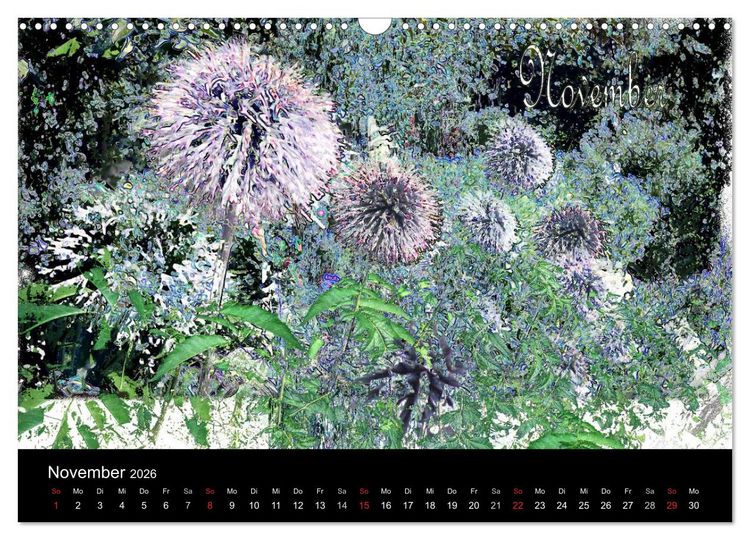 Produktbild: Blumen - Digital (Wandkalender 2026 DIN A3 quer), CALVENDO Monatskalender
