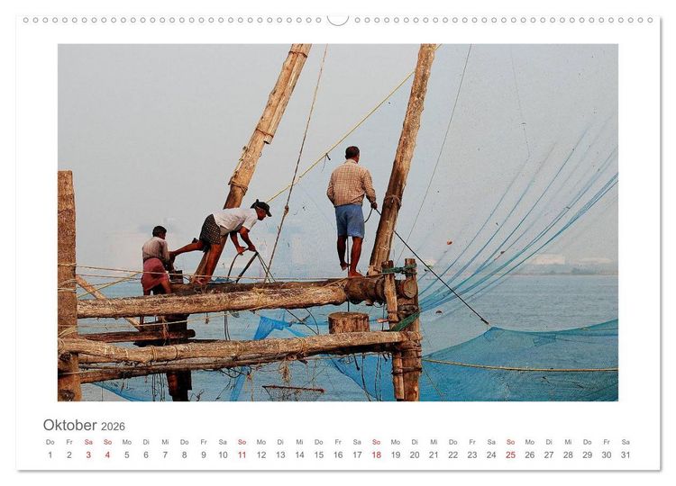 Produktbild: Farbenfrohes Kerala - Eindr&uuml;cke aus God&acute;s Own Country (Wandkalender 2026 DIN A2 quer), CALVENDO Monatskalender