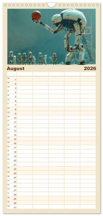 Produktbild: Familienplaner 2026 - Neues aus dem Roboter Sport Club mit 5 Spalten (Wandkalender, 21 x 45 cm) CALVENDO