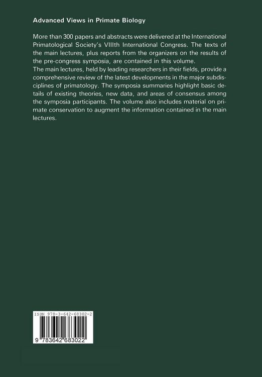 Produktbild: Advanced Views in Primate Biology