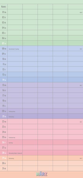 Produktbild: Familienplaner Regenbogen 2027