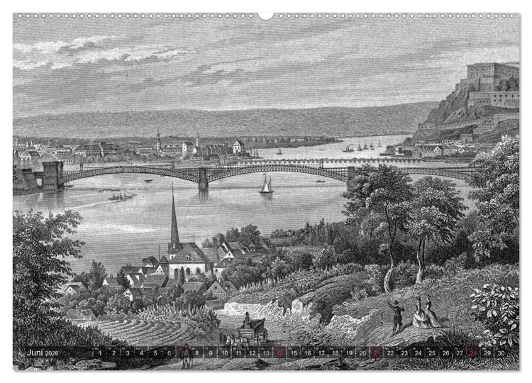 Produktbild: Der Rhein in alten Stichen (Wandkalender 2026 DIN A2 quer), CALVENDO Monatskalender