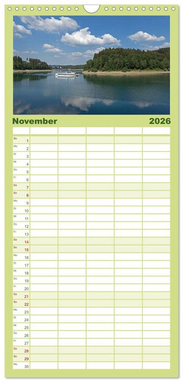 Produktbild: Familienplaner 2026 - Das Sauerland - Mittelgebirge im Herzen Deutschlands mit 5 Spalten (Wandkalender, 21 x 45 cm) CALVENDO