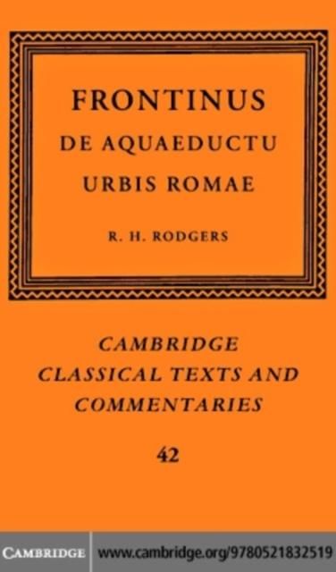Produktbild: Frontinus: De Aquaeductu Urbis Romae