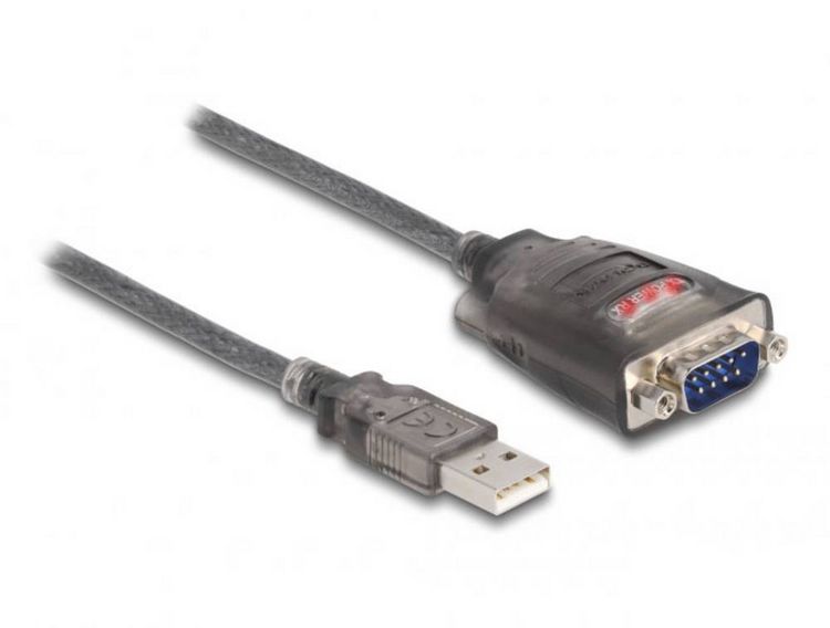 Produktbild: Delock USB 2.0 Adapter [1x USB 2.0 Stecker A - 1x RS232-Stecker] 61400 1m