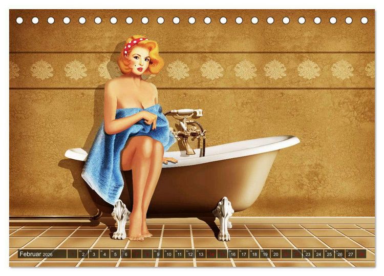 Produktbild: Pin-Up Girls im Retro Style by Mausopardia (Tischkalender 2026 DIN A5 quer), CALVENDO Monatskalender