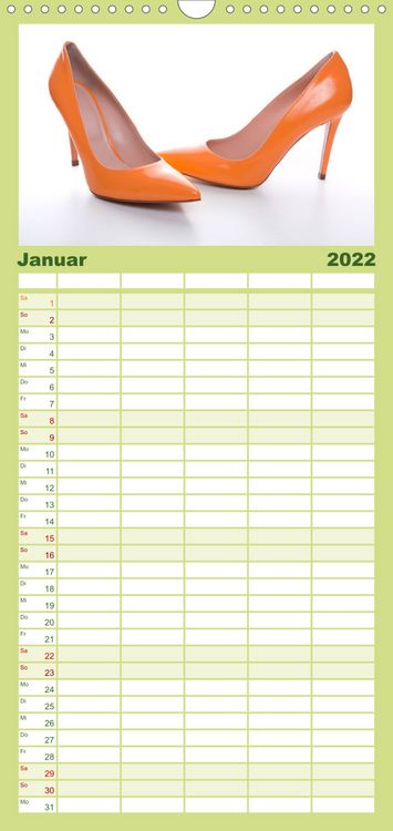 Produktbild: Familienplaner Farbenfrohe High Heels (Wandkalender 2022 , 21 cm x 45 cm, hoch)