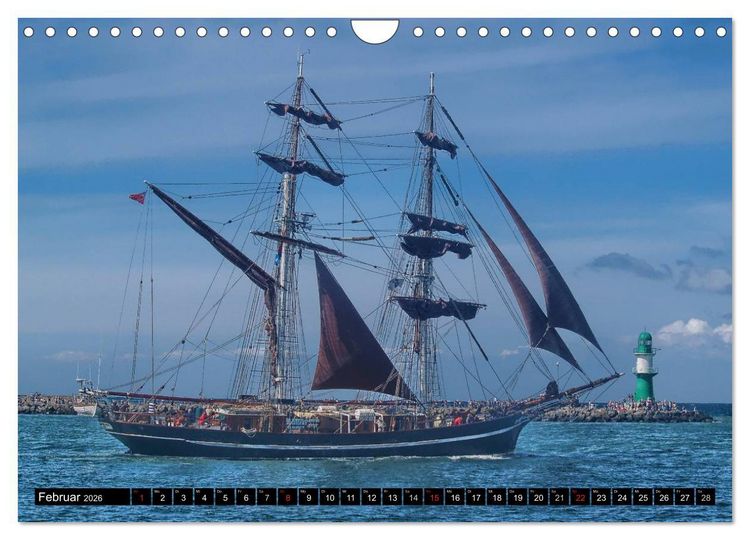 Produktbild: Segelschiffe vor Warnem&uuml;nde (Wandkalender 2026 DIN A4 quer), CALVENDO Monatskalender
