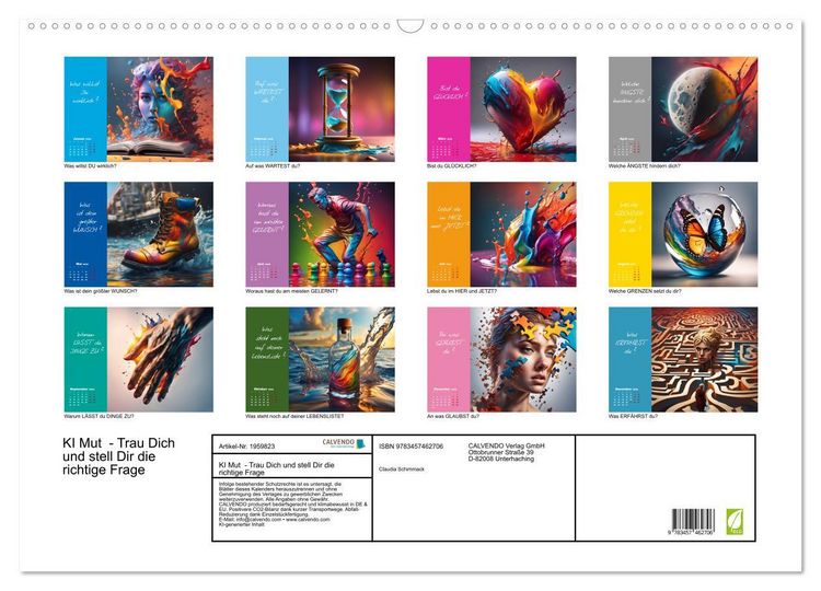 Produktbild: KI Mut - Trau Dich und stell Dir die richtige Frage (Wandkalender 2026 DIN A2 quer), CALVENDO Monatskalender