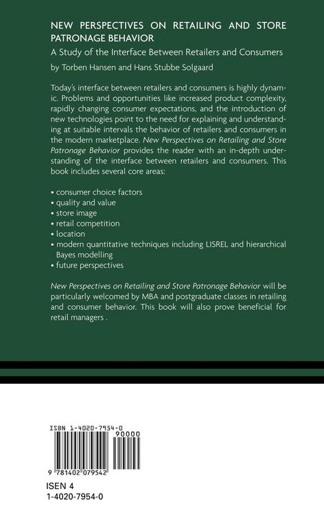 Produktbild: New Perspectives on Retailing and Store Patronage Behavior