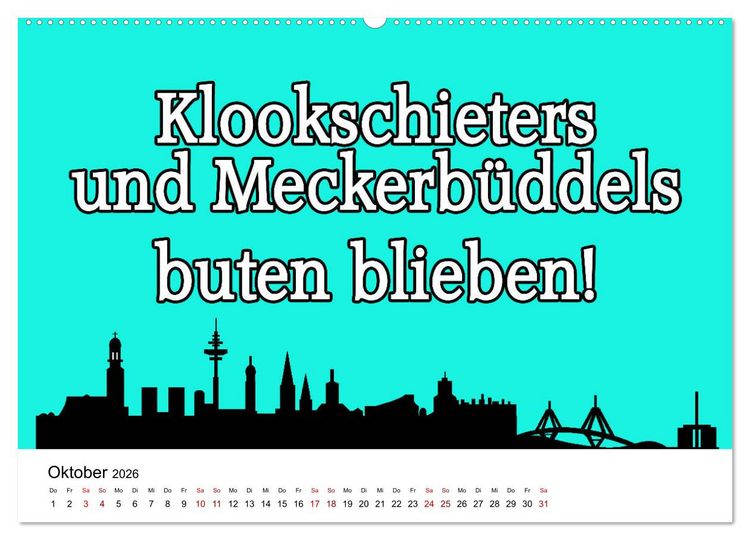 Produktbild: Hamburger Schnack (Wandkalender 2026 DIN A2 quer), CALVENDO Monatskalender
