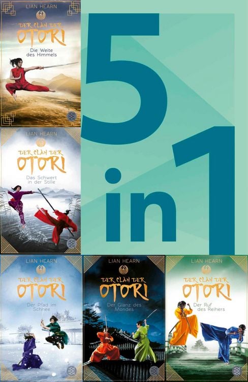 Produktbild: Der Clan der Otori 1-5 in einem Bundle: Das Schwert in der Stille/Der Pfad im Schnee/Der Glanz des Mondes/Der Ruf des Reihers/Die Weite des Himmels