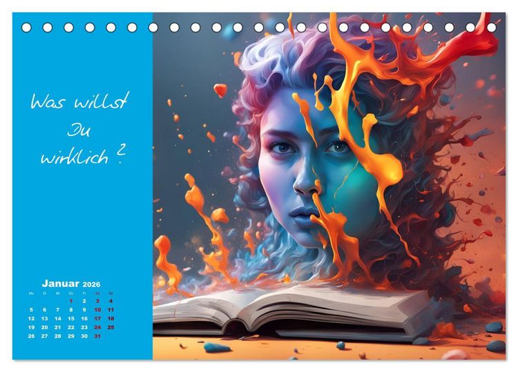 Produktbild: KI Mut - Trau Dich und stell Dir die richtige Frage (Tischkalender 2026 DIN A5 quer), CALVENDO Monatskalender