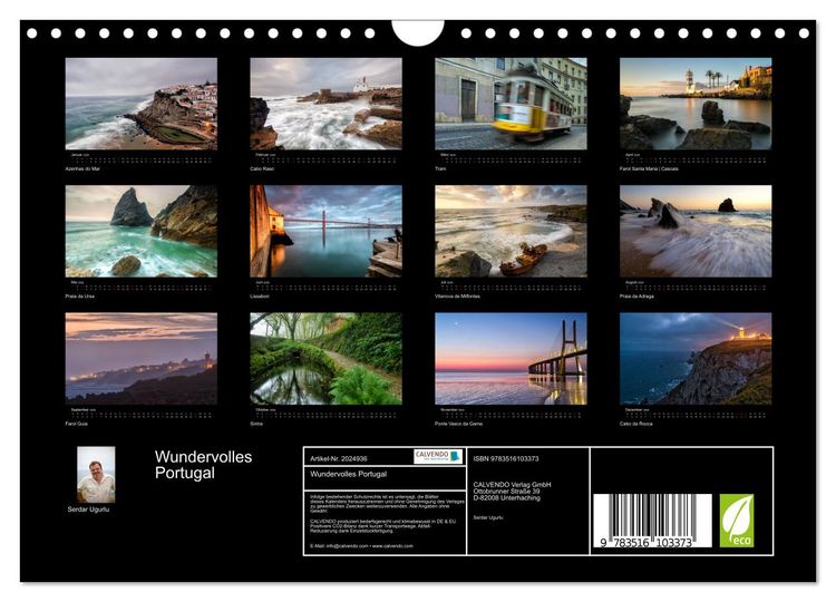 Produktbild: Wundervolles Portugal (Wandkalender 2026 DIN A4 quer), CALVENDO Monatskalender