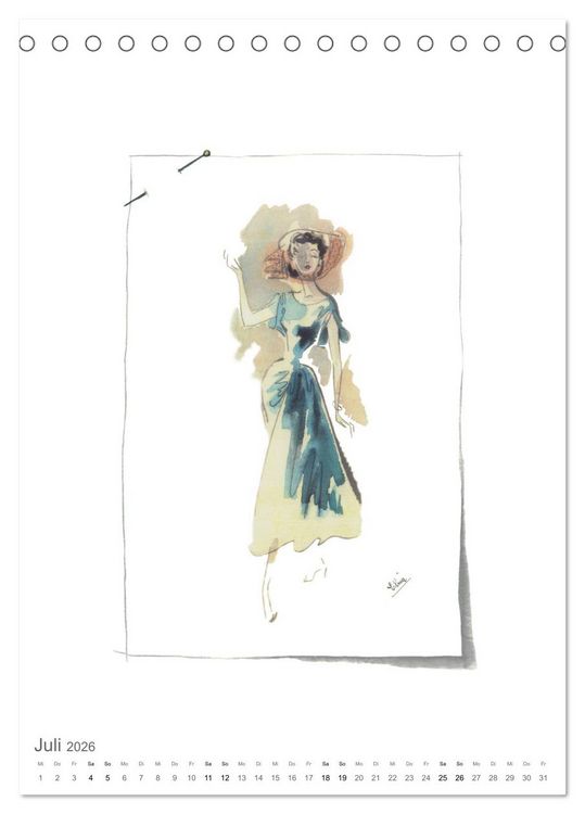 Produktbild: FIGURINEN 2026 - Fashion von 1949 - Originale von Elina Ruffinengo (Tischkalender 2026 DIN A5 hoch), CALVENDO Monatskalender