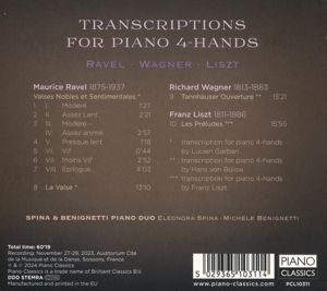Produktbild: Transcriptions For Piano 4-Hands:Ravel,Wagner&Lisz