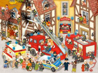 Produktbild: CALVENDO Puzzle Feuerwehr in meinem Dorf | 1000 Teile Lege-Gr&ouml;&szlig;e 64x48cm Foto-Puzzle f&uuml;r gl&uuml;ckliche Stunden