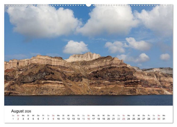 Produktbild: Santorini - Am Krater des Vulkans (Wandkalender 2026 DIN A2 quer), CALVENDO Monatskalender