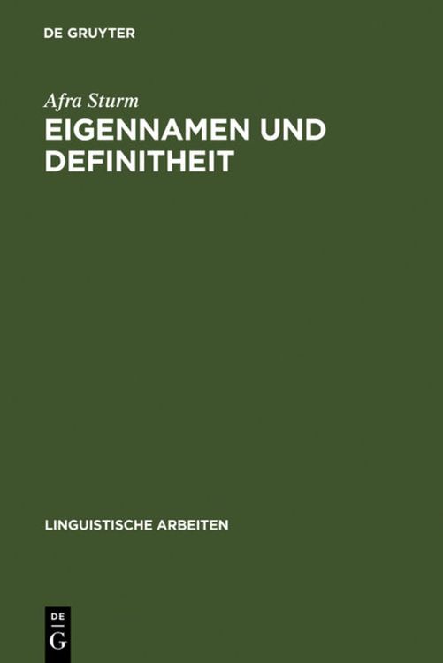 Produktbild: Eigennamen und Definitheit