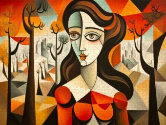 Produktbild: CALVENDO Puzzle Frau im Herbst | 1000 Teile Lege-Gr&ouml;&szlig;e 64x48cm Foto-Puzzle f&uuml;r gl&uuml;ckliche Stunden