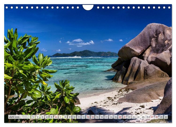 Produktbild: Inseln, Licht und Meer - die Seychellen (Wandkalender 2026 DIN A4 quer), CALVENDO Monatskalender