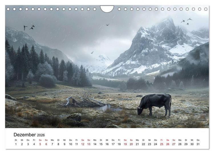 Produktbild: Weidengl&uuml;ck: Ein Jahr unter K&uuml;hen (Wandkalender 2026 DIN A4 quer), CALVENDO Monatskalender