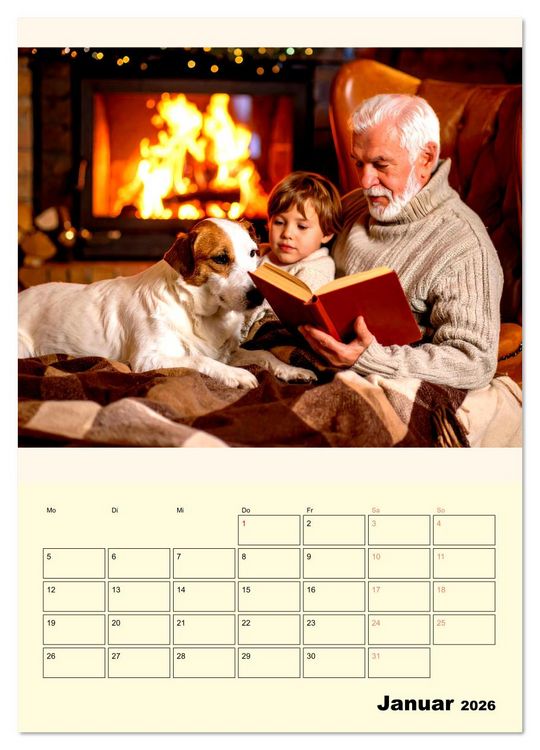 Produktbild: Der Familienkalender - Mit Hund durchs Jahr (Wandkalender 2026 DIN A3 hoch), CALVENDO Monatskalender